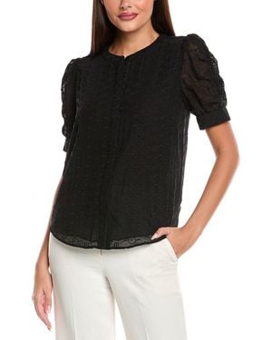 Tahari Button Blouse - Black