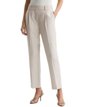 Reiss Shae Taper Linen-Blend Trouser - Natural