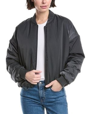 The Upside Carlotta Cropped Bomber Jacket - Gray