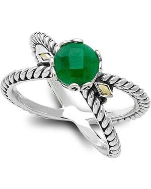 Samuel B. 18K & 1.10 Ct. Tw. Emerald X Ring - Green
