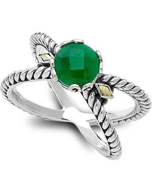 Samuel B. 18K & 1.10 Ct. Tw. Emerald X Ring - Green