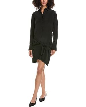 The Kooples Washed Silk Shirtdress - Black