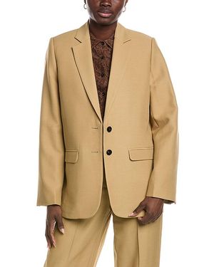 Co. Boxy Wool-Blend Blazer - Natural