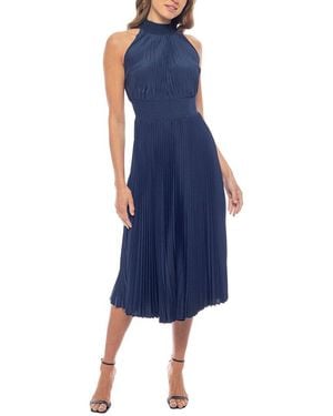 Marina Pleated Midi Dress - Blue