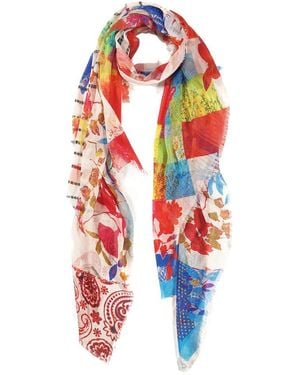 Blue Pacific Vintage Italian Pop Art Scarf - White