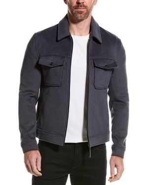 Reiss Peridoe Zip-Through Wool-Blend Shacket - Gray