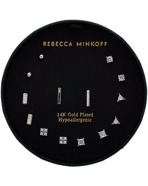 Rebecca Minkoff 14K Plated Cz Earring Set - Black