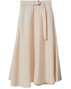 Reiss Kori Ruched Waist Midi Skirt - Natural