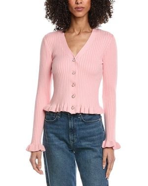 Laundry by Shelli Segal Ruffle Hem Cardigan - Red