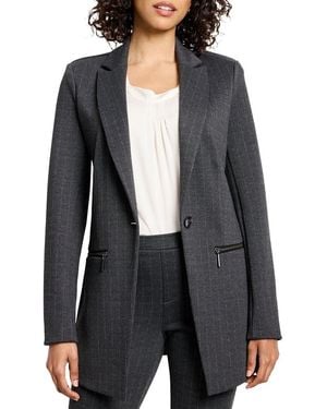 NIC+ZOE Pinstripe Ponte Zip Jacket - Black