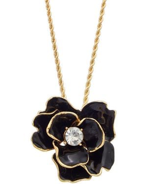 Kenneth Jay Lane Plated Pendant Necklace - Black