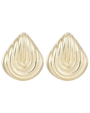 Adornia 14K Plated Deco Stud Earrings - Natural