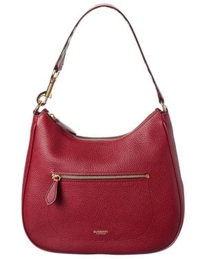 Burberry Horse Leather Hobo Bag - Red