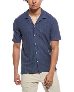 Truth Textured Cuban Shirt - Blue