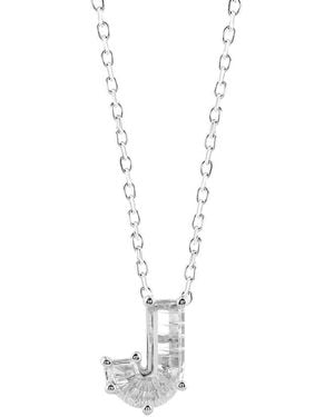 Brilliant Bloom 14K 0.95 Ct. Tw. Lab-Grown Diamond Initial Pendant - White