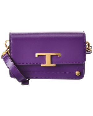 Tod's Leather Shoulder Bag - Purple