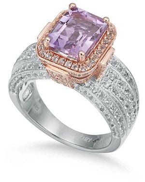 Suzy Levian Two-Tone 4.88 Ct. Tw. Gemstone Statement Ring - White