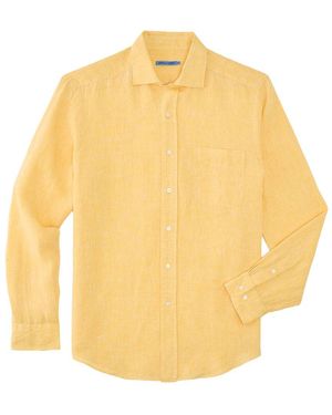 J.McLaughlin Gramercy Linen Woven Shirt - Yellow