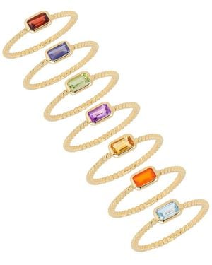 TIRAMISU 14k Plated 2.16 Ct. Tw. Gemstone Ring Set - Metallic