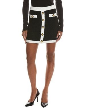 L'Agence Lottie Button Front Skirt - Black