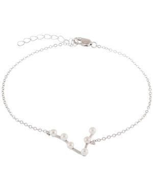 Splendid 3-4Mm Cultured Freshwater Pearl Zodiac Sign Bracelet - White