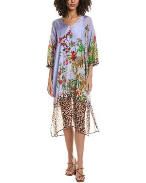 Johnny Was Cadeo Silk Shift Dress - Purple