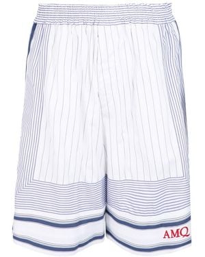 McQueen Striped Bermuda Shorts - White