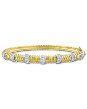 Rina Limor 14k Two-tone 0.78 Ct. Tw. Diamond Bangle Bracelet - White