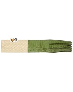 Jacquemus Poireau Leather Clutch - Green