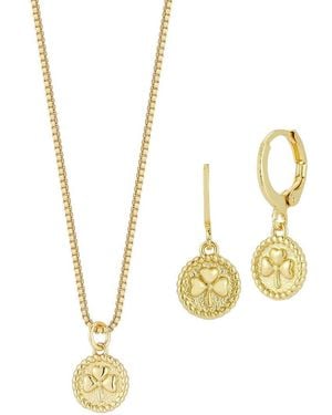 Sphera Milano Plated Necklace/Earring Set - Metallic