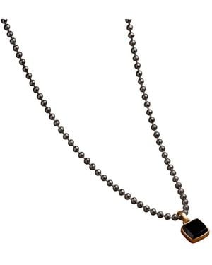 Karma and Luck Onyx Pendant Necklace - Metallic