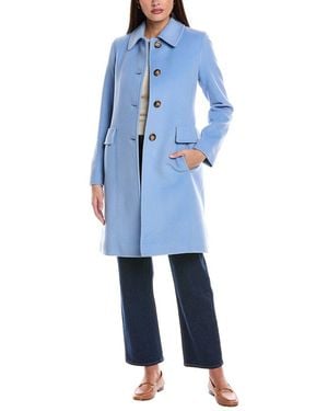 Fleurette Medium Wool Coat - Blue
