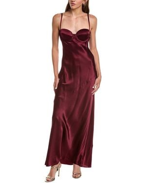 L'Agence Sayla Bias Cut Silk Maxi Dress - Red