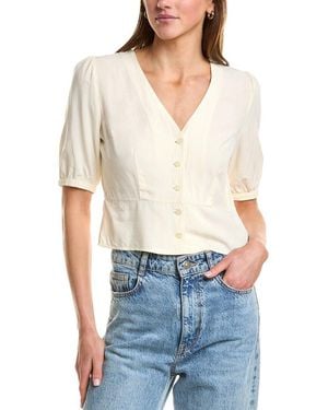 Kule Button Cropped Blouse - White