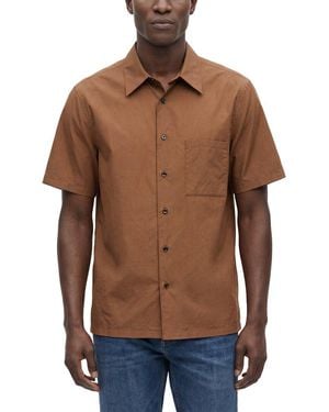 Theory Noll Soft Lawn Shirt - Brown