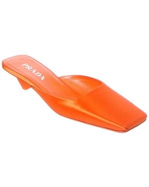 Prada Satin Mule - Orange
