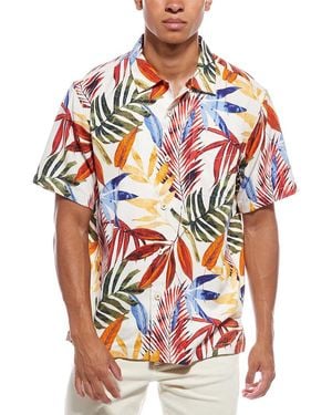 Tommy Bahama Soriano Fronds Silk-Blend Camp Shirt - Red