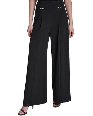 Halston Wide Leg Pant - Black