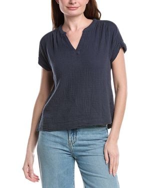 Splendid Saint Tropez Gauze Blouse - Blue