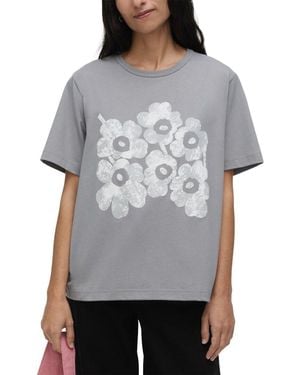 Marimekko Erna Unikko Placement Kioski T-Shirt - Gray