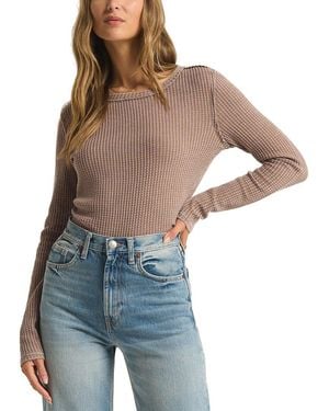 Z Supply Arlet Thermal Top - Blue