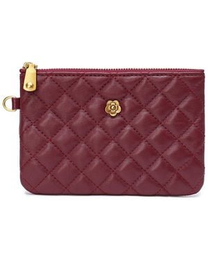 Tiffany & Fred Paris Quilted Leather Pouch - Purple
