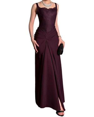 LOEY Solid Maxi Dress - Purple