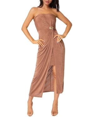 Bebe Strapless Twist Waist Maxi Dress - Brown