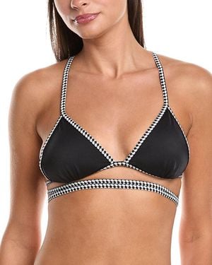 lemlem Lena Wrap Triangle Bikini Top - Black