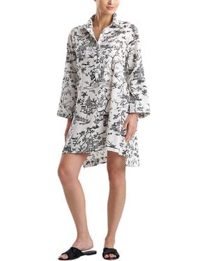 Natori Toile Cotton Sateen Sleepshirt - White