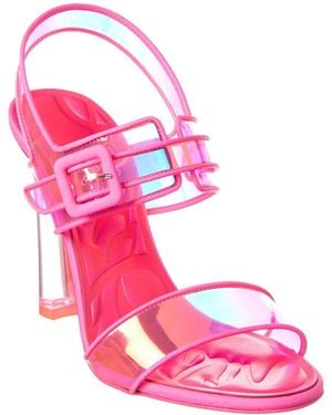 Christian Louboutin Loubi Duniss 100 Vinyl & Leather Sandal - Pink