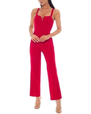 Bebe V-Wire Core Jumpsuit - Red