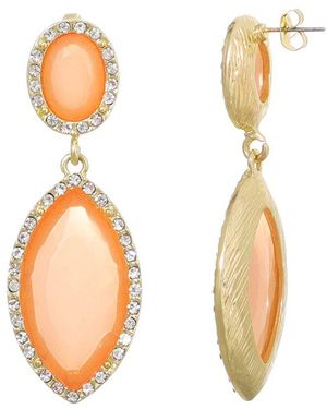 Adornia Plated Peach Crystal Statement Earrings - White