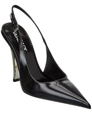 Versace Pin-Point Leather Slingback Pump - Black